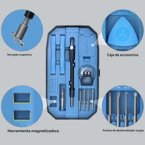 Vista 6 de STREBITO Juego de destornilladores de precisión 153 en 1 pequeño juego de destornilladores magnéticos con funda, kit de herramientas de reparación