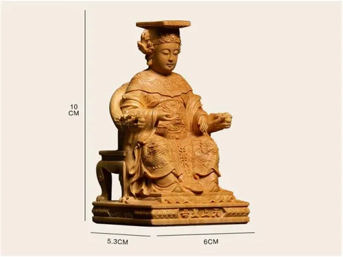 Vista 5 de Abstracción Escultura Mazu Estatuas Mar Dios Buddha Tallas Madera Sólida Decoración para el Hogar