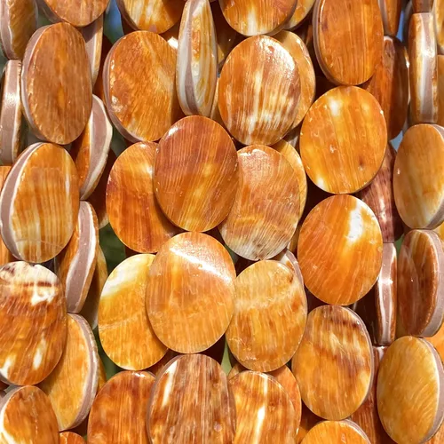 Vista 5 de ABCGEMS - Cuentas de concha de ostra espinosa naranja Sea of Cortez de México (origen ético, producción de lotes pequeños) pulidas a mano para un
