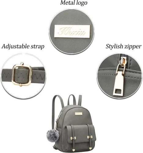 Vista 2 de KKXIU Mochila pequeña para mujer, bolso convertible de cuero para mujer, Mochilas Daypack