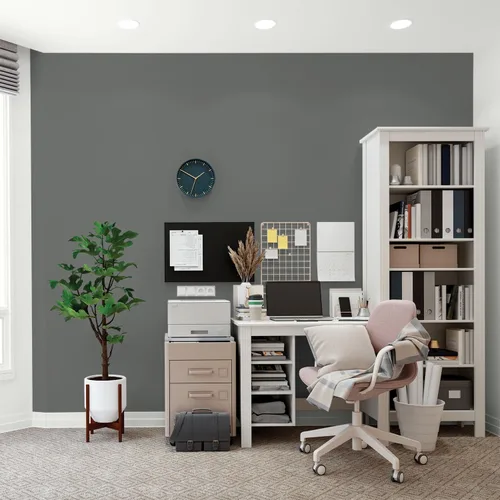Vista 199 de Glidden Pintura Interior + Imprimación: Gris/Plata Antigua, Una Capa, Satinado, 1 Galón