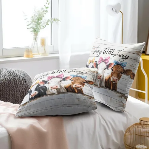 Vista 126 de Giwawa Juego de 2 fundas de almohada decorativas con diseño floral de girasol de 16 x 16 pulgadas, fundas de cojín decorativas para el hogar, sofá