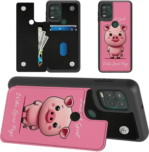 Vista 8 de Funda tipo cartera de mármol abstracto para Moto G Stylus 5G 2021 con tarjetero y bloqueo RFID, piel sintética suave, función atril, cierre
