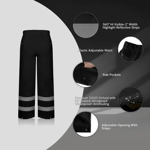 Vista 40 de TCCFCCT Chaqueta de lluvia de alta visibilidad para hombre, impermeable, abrigo de lluvia de alta visibilidad para hombres y mujeres con capucha