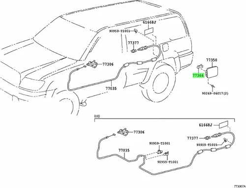 Vista 7 de 77360-0E010 Clip de resorte de puerta de combustible, cubierta de puerta de tanque de gasolina para Toyota 1996-2002 4Runner, Camry 2002-2011, Echo