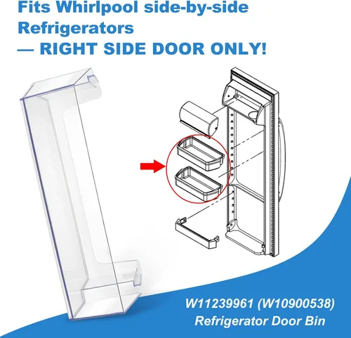 Vista 5 de W11239961 - Contenedor de estante para puerta compatible con refrigerador Whirlpool WRS321SDH WRS311SDH WRS325SDH, reemplaza W10900538 AP6333410