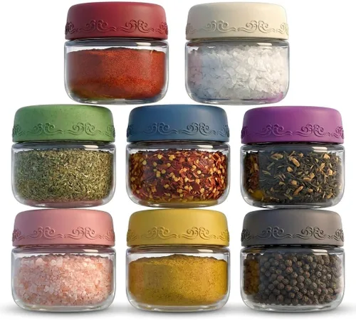Vista 8 de Paquete de 4 de 10 OZ, Frascos para Avena Nocturna con Tapas, Recipientes de Vidrio para Preparación de Comidas, Frascos Mason Herméticos