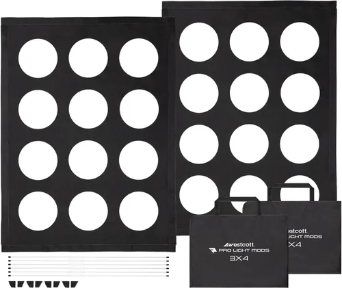 Vista 6 de Westcott Pro Light Mods (paquete de 2) – Accesorio rápido de caja de luz simulando luces de estadio, accesorio de iluminación de escenario
