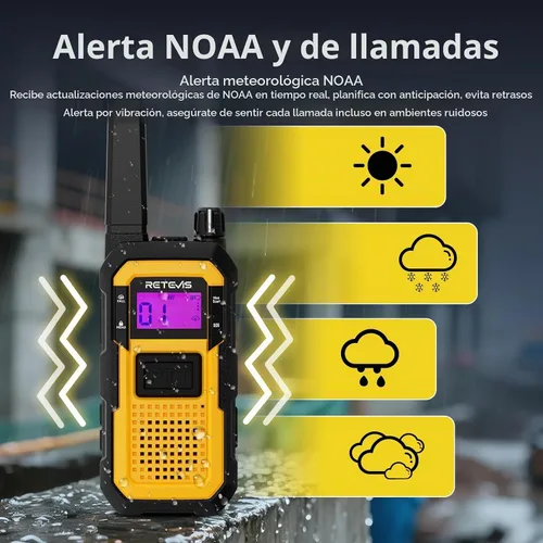 Vista 4 de Retevis Walkie Talkies de construcción RB48 largo alcance, durabilidad