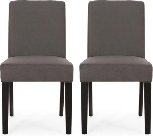 Vista 17 de Christopher Knight Home Boling - Silla de comedor tapizada contemporánea (juego de 2), gris claro + marrón oscuro