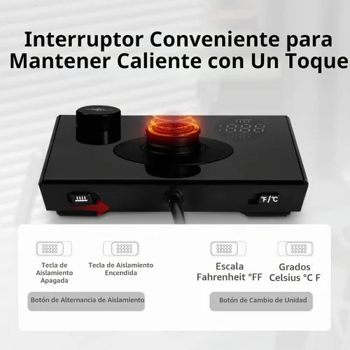 Vista 6 de MHW-3BOMBER Hervidor eléctrico de cuello de cisne, tetera de control de temperatura de ± 1 ℉ con pantalla LED y flujo vertical de 90°, sin BPA