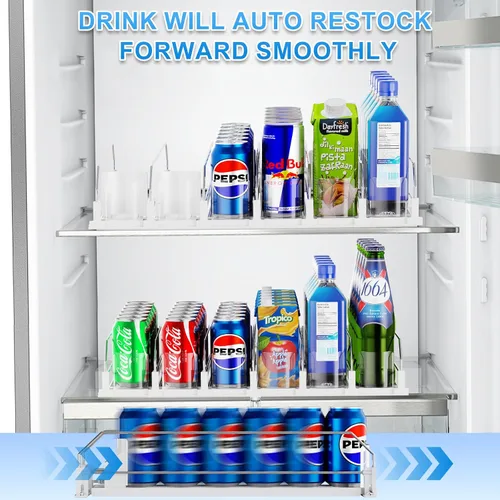 Vista 6 de Dayacoco Organizador de bebidas, dispensador de bebidas de refrescos para refrigerador, organizador de bebidas para nevera, 12 onzas, 16 onzas, 20