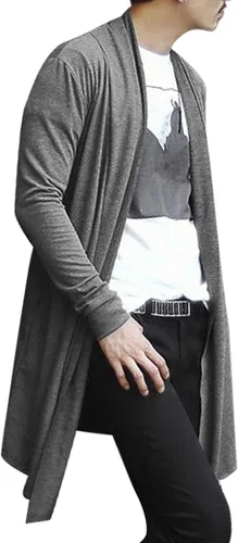 Vista 4 de uxcell Men's Shawl Collar Cardigan Drape Cape Lightweight Long Length Knit Sweaters