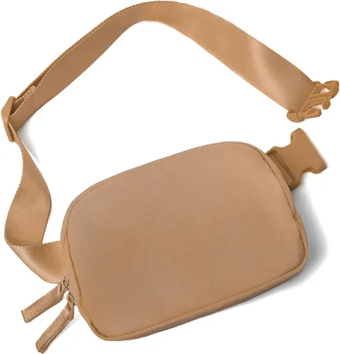 Vista 22 de Riñonera para mujer, con cremallera bidireccional, riñonera de moda para todas partes con correa ajustable, regalos para adolescentes, niñas Beige