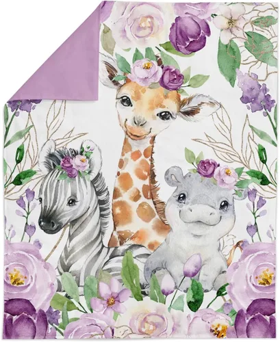 Vista 5 de UNIQUE Panel de tela de algodón Safari con diseño de rosas de 29 x 39 pulgadas, edredón de bebé o panel de manta para proyectos de acolchado