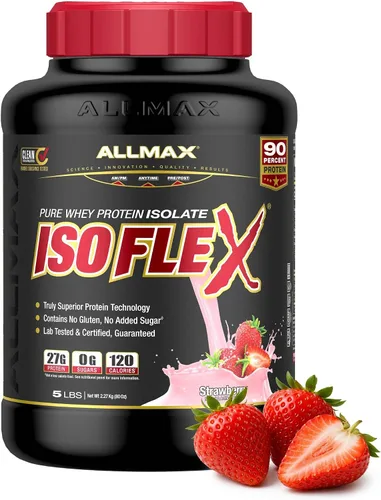 Vista 30 de ALLMAX Nutrition - ISOFLEX Polvo de Proteína de Suero, Proteína de Suero Aislada, 27g de Proteína, Pastel de Cumpleaños, 2 lb