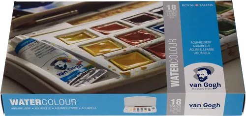 Vista 8 de Van Gogh - Juego de pinturas para acuarela, juego de tubos 10x10 ml Pintura de acuarela de grado profesional con alta resistencia a la luz