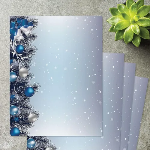 Vista 9 de Current - Papelería navideña de campanas plateadas, para cartas de Navidad o notas escritas a mano, 25 hojas, 8½ x 11 pulgadas, compatible con Bells