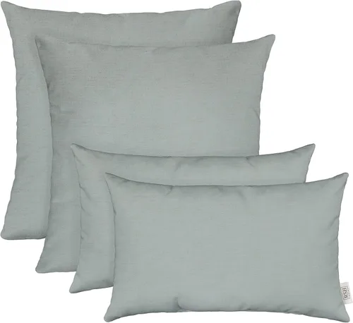 Vista 22 de RSH DECOR: Sunbrella Juego de 4 almohadas lumbares y cuadradas 20 x 12 pulgadas y 17 x 17 pulgadas Tela resistente al agua y a la decoloración
