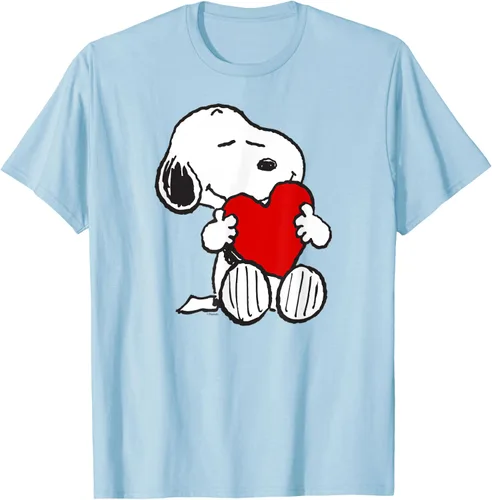 Vista 46 de Peanuts Camiseta de San Valentín Snoopy Hugging Heart, Negro
