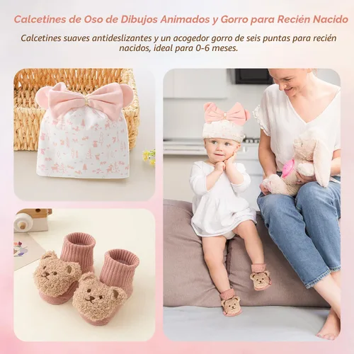 Vista 7 de Strawberry Fairy Juego de Regalo de 10 Piezas para Bebés Niñas, Artículos Esenciales para Recién Nacidos Regalos para Bebé Niña, Cesta de Regalo