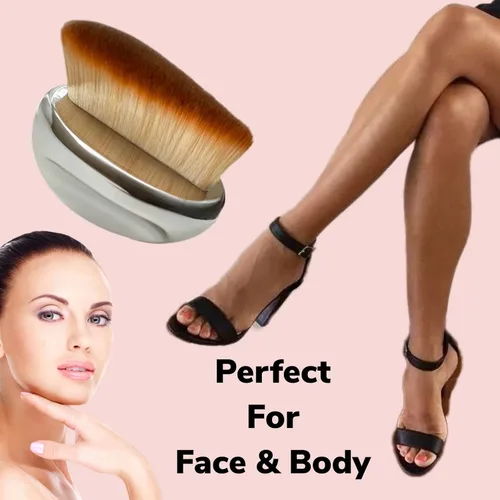 Vista 6 de Brocha de base estrecha Maquillaje de palma Kabuki SOFT Kabuki Dome Shape Face Body Shimmer Oil SPF Blush Bronzer Highlighter Blending Self Tanner