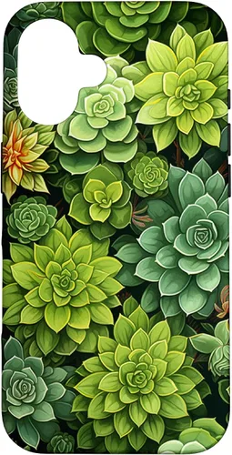 Vista 32 de Succulent Plant Botanical Green Floral Pattern Flower Cactus Case for iPhone 17
