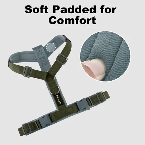 Vista 61 de Arnés para perro Plutus Pet sin tirón, arnés ajustable de nylon con acolchado suave, arnés para perro reflectante y resistente para perros pequeños