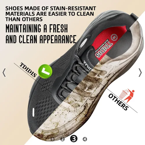 Vista 5 de Zapatos de trabajo antideslizantes para hombres, zapatos de chef resistentes al agua para restaurante y servicio de alimentos, zapatos de trabajo