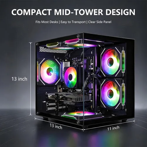 Vista 8 de Gaming PC with RTX 3060 Ti 8GB, Ryzen 7 5700X, 16GB RAM & 512GB SSD