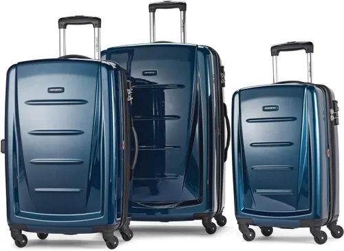 Vista 267 de Samsonite Winfield 2 Equipaje rígido con ruedas giratorias, Azul profundo, Juego de 3 piezas (20/24/28)