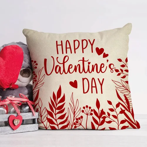 Vista 5 de Fahrendom Juego de 4 fundas de almohada decorativas con diseño de corazones de amor para el día de San Valentín, 20 x 20 pulgadas, diseño de flechas