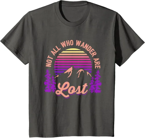 Vista 80 de Not All Who Wander Are Lost Vintage Mountains - Camiseta de senderismo, Negro, S