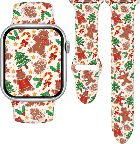 Vista 11 de Banda de Reloj para Festividades Compatible con Apple Watch Series 11 10 9 8 7 6 5 4 3 Ultra SE para Mujeres y Hombres, Elegante y Divertida Banda