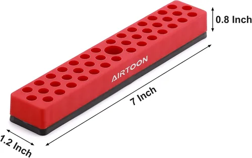Vista 5 de 2 soportes magnéticos para puntas hexagonales de 1/4 de pulgada, almacenamiento de brocas de 43 agujeros con base magnética fuerte, organizador