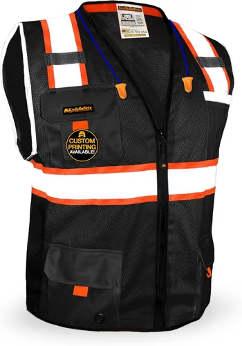 Vista 9 de KwikSafety BIG KAHUNA Safety Vest Class 2 ANSI OSHA Hi Vis Reflective Vest