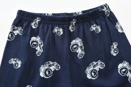 Vista 5 de Little Hand Pijamas de algodón para niños pequeños, conjunto de pijamas de manga larga para excavadora