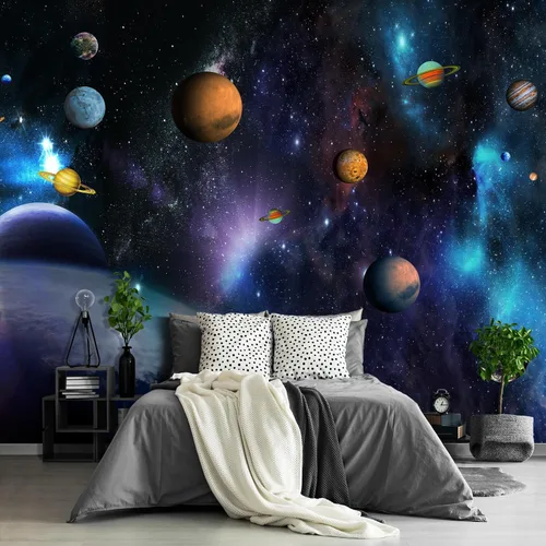 Vista 97 de Papel tapiz espacial 3D para dormitorio, murales de pared extra grandes para sala de estar, 151 x 105 pulgadas (no se puede despegar ni pegar)