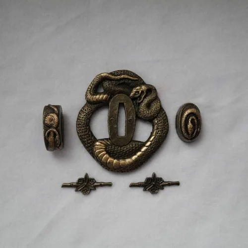 Vista 64 de Espada samurái japonesa KOSHIRAE – TSUBA FUCHI KASHIRA MENUKI 68-100