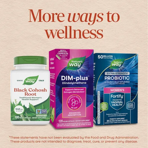Vista 9 de Nature's Way DIM-plus fórmula metabolismo de estrógeno, 120 cápsulas