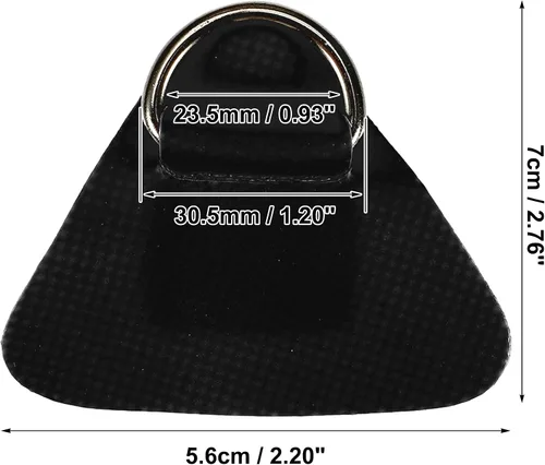 Vista 4 de X AUTOHAUX 4 Pcs D Ring Patch PVC Stainless Steel Triangle Shape D Ring Pad for Inflatable Boat Kayak Canoe Deck