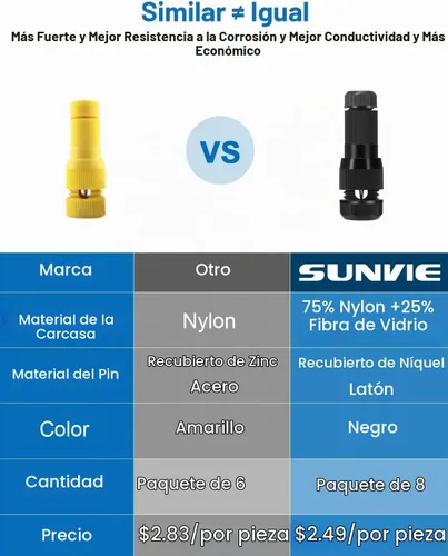 Vista 4 de SUNVIE Conectores de iluminación de paisaje, conector Fastlock de cable de bajo voltaje, conector de bajo voltaje impermeable de calibre 12-14