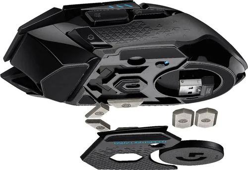 Vista 6 de Logitech G502 Lightspeed Mouse inalámbrico para juegos sensor Hero 25K 25600 DPI RGB 11 botones programables larga duración de la batería compatible