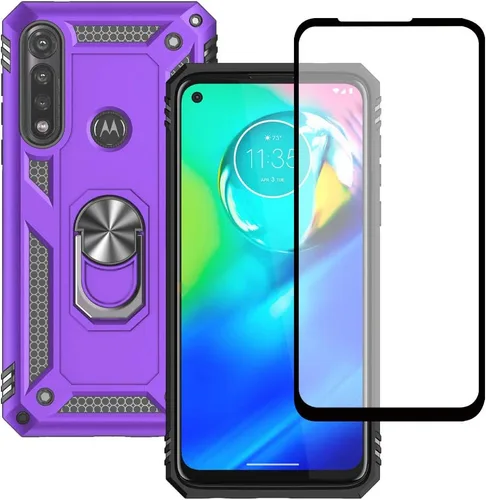 Vista 12 de Yiakeng Funda para Moto G Power 5G 2024 con protector de pantalla: [probada contra caídas de grado militar] Soporte de anillo a prueba de golpes