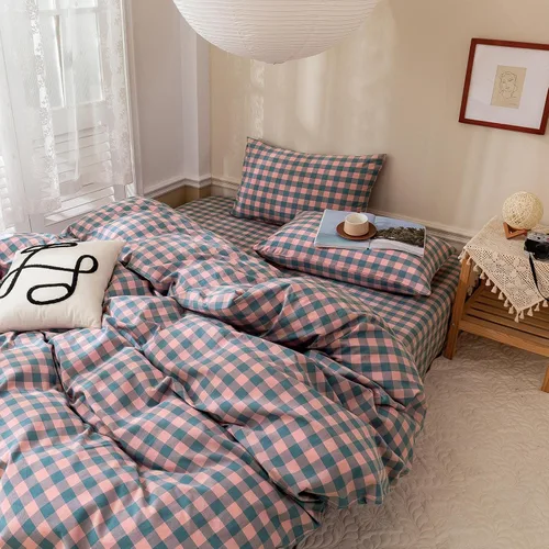 Vista 356 de mixinni Juego de funda de edredón vintage a rayas, tamaño twin, juego de ropa de cama de 3 piezas, 100% algodón lavado, suave y transpirable, funda