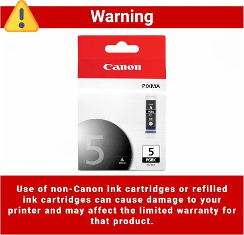 Vista 4 de Canon PGI-5 Depósito de tinta negra original, compatible con iP3500, iP3300, MP970, MP960, MP950, MP800R, MP830, MP810, MP800, MP500, MX850, MX700
