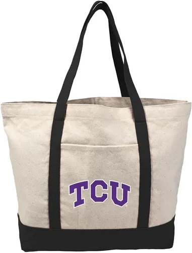 Vista 32 de Campus Lab Bolsa de lona con logotipo primario colegiado con bolsillo externo, bolsa de hombro reutilizable para ir de compras, playa Águilas A&m
