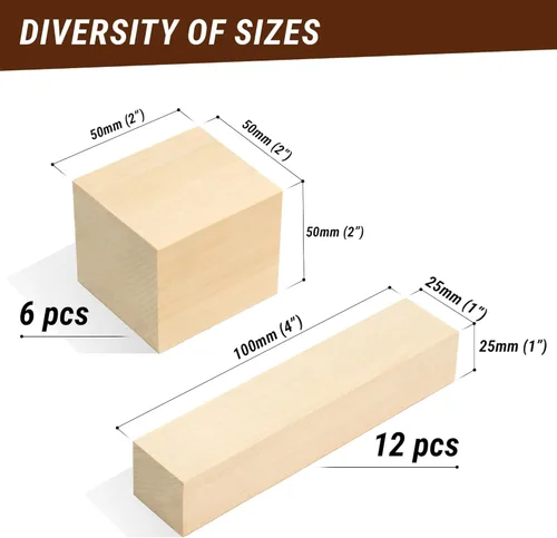 Vista 7 de BeaverCraft Kit de tallado de madera grande Deluxe S18X - Juego de cuchillos de corte y bloques de tallado de tilo BW18 piezas de madera blanda