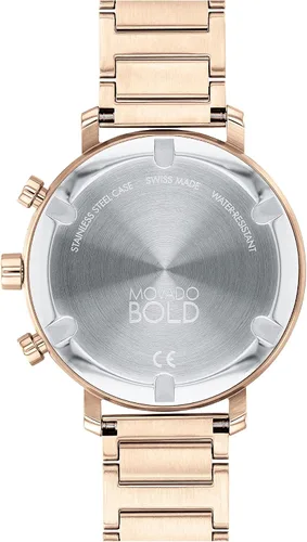 Vista 3 de Movado Bold Evolution Reloj de pulsera de acero inoxidable suizo Qtz para mujer, color oro rosa (Modelo 3600789), Oro Rosa, Moderno