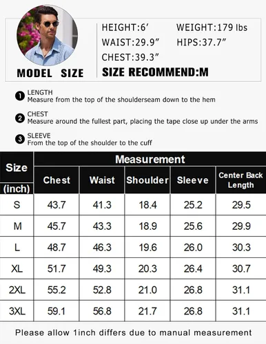 Vista 6 de COOFANDY Men's Cuban Guayabera Shirts Casual Button Down Long Sleeve Beach Shirt